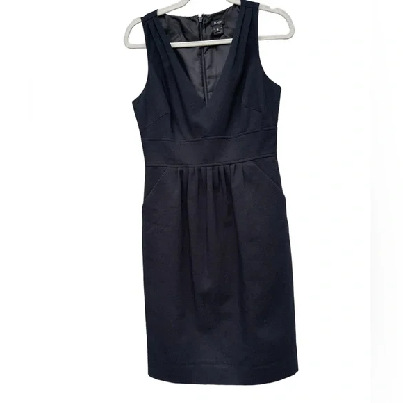 j crew black cotton dress J.Crew Black Cotton Poplin Cinched-Waist Dress by J.Crew